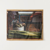 バーメ読アー、開いた窓に女の子の手紙が来た タペストリー (正面(横))