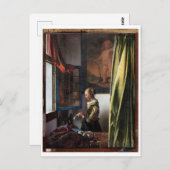 バーメ読アー、開いた窓に女の子の手紙が来た ポストカード (正面/裏面)