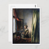 バーメ読アー、開いた窓に女の子の手紙が来た ポストカード (正面/裏面)