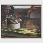 バーメ読アー、開いた窓に女の子の手紙が来た ラッピングペーパー (フラット)