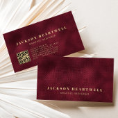 バーモダングンディ箔テクスチャQRコード 名刺