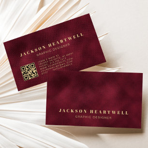 バーモダングンディ箔テクスチャQRコード 名刺