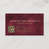 バーモダングンディ箔テクスチャQRコード 名刺 (裏面)