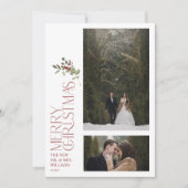 バーモダングンディ・メリークリスマスタイポグラフィ2写真 シーズンカード (正面)