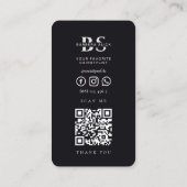 バーモダンバーショップヘアカットブラックシルバー理容師ポール 名刺 (裏面)