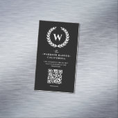 バーモダンバーショップモノグラムQRプロフェッショナル理容師 マグネット名刺 (インサイチュ)