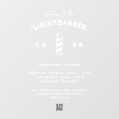 バーモダンバーショップ理容師ポール開店時間QR ウィンドウサイン (シート)