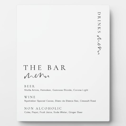 バーモダンメミニマルニュー記号を選択する フォトプラーク (正面)