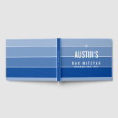 バーモダン（ユダヤ教の）バル・ミツバーはっきりした王室の青 ゲストブック (全面)