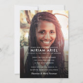 バーモダン（ユダヤ教の）バル・ミツバーまたはバルミツワー写真 招待状 (正面)