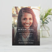 バーモダン（ユダヤ教の）バル・ミツバーまたはバルミツワー写真 招待状 (スタンド正面)