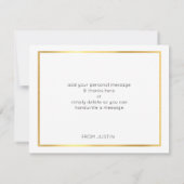 バーモダン（ユダヤ教の）バル・ミツバーシンプルユー金ゴールドスター海軍 サンキューカード (裏面)