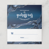 バーモダン(ユダヤ教の)バル・ミツバーネイビーグラデーションブルシルバーゲート プレイスカード (外部開封)