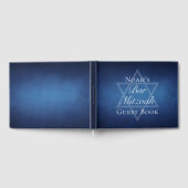 バーモダン(ユダヤ教の)バル・ミツバーパーティーブルースターオブデイビッドカスタム ゲストブック (全面)