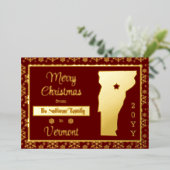 バーモントからメリークリスマス州写真 箔シーズンカード (立ち正面)