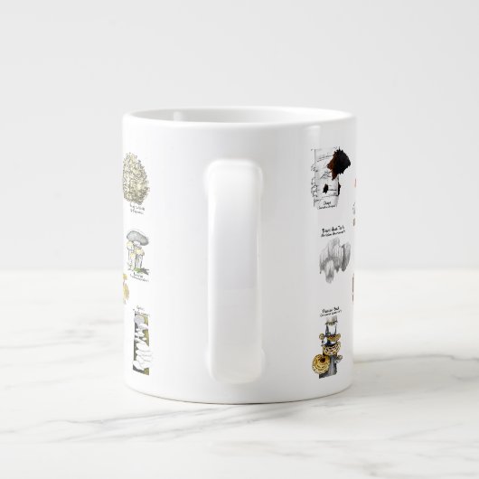 バーモントのキノコ（食用および薬用） ジャンボコーヒーマグカップ (裏面)