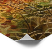 バーモントの丘転がの水彩画の秋 ポスター (角)