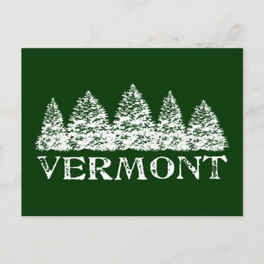 バーモントの冬の常緑樹 ポストカード (正面)