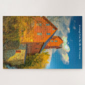 バーモントの古いミル。クリスマスグリーティングジグソープ ジグソーパズル (横)