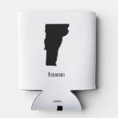 バーモントの地図 – 白黒バーモダンモントの地図 缶クーラー (裏面)