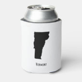 バーモントの地図 – 白黒バーモダンモントの地図 缶クーラー (缶裏面)