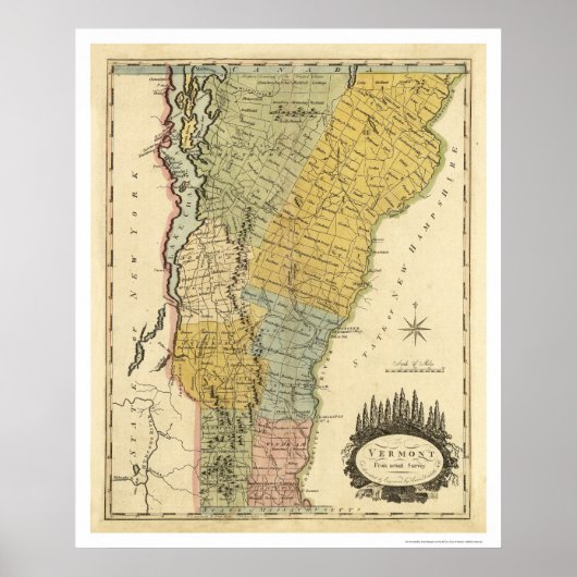 バーモントの地図byキャリー1814 ポスター (正面)