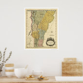 バーモントの地図byキャリー1814 ポスター (キッチン)