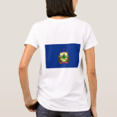 バーモントの女子フリースジップジョガー国旗 Tシャツ (裏面)