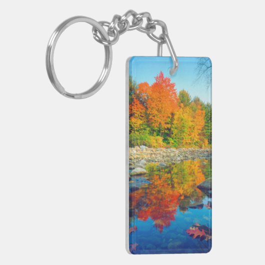 バーモントの川に映る秋の色 キーホルダー (正面左)