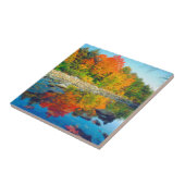 バーモントの川に映る秋の色 タイル (側面)