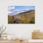 バーモントの緑の山々の納屋。ハンコック3 ポスター (キッチン)