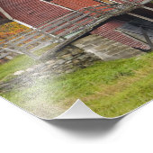 バーモントの緑の山々の納屋。ハンコック フォトプリント            (角)