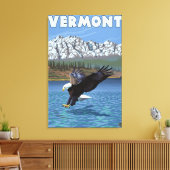 バーモントイーグル魚釣り キャンバスプリント (インサイチュ (リビング))