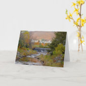 バーモントストリームウォーターフォール秋フォト悔やみや弔慰 カード (黄色い花)