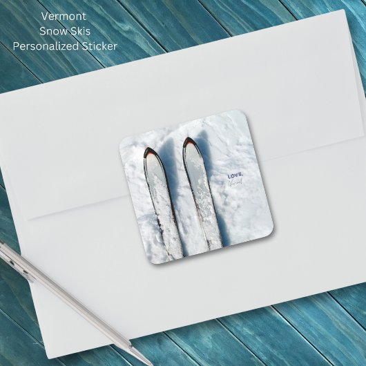 バーモントスノースキーステッカー スクエアシール