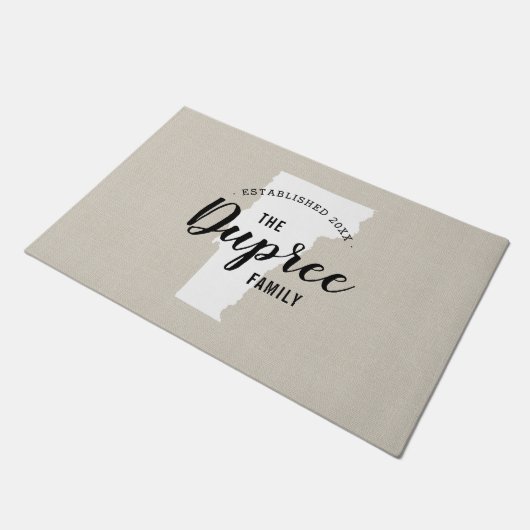 バーモントファミリーモノグラム州ドormat ドアマット (アングル)