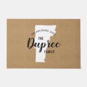 バーモントファミリーモノグラム州ドormat ドアマット (正面)