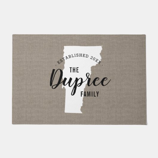 バーモントファミリーモノグラム州ドormat ドアマット (正面)