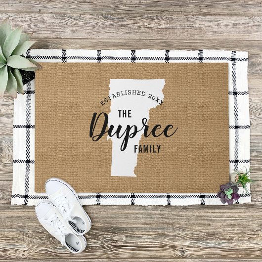 バーモントファミリーモノグラム州ドormat ドアマット