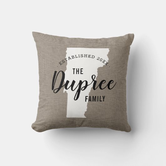 バーモントファミリーモノグラム州装飾用クッション クッション (正面)