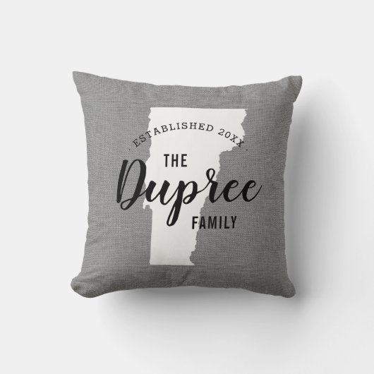 バーモントファミリーモノグラム州装飾用クッション クッション (正面)