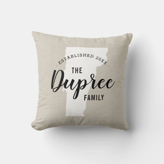 バーモントファミリーモノグラム州装飾用クッション クッション (正面)