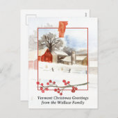 バーモントファームからメリークリスマスパーソナライズされた シーズンポストカード (正面/裏面)