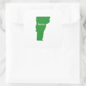 バーモントホームシルエット州マップ スクエアシール (バッグ)