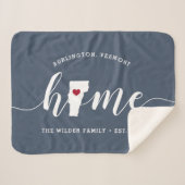 バーモントホーム州 パーソナライズされた シェルパブランケット (正面(横))