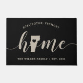 バーモントホーム州 パーソナライズされた ドアマット (正面)