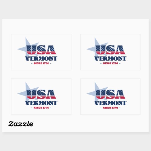 バーモントマイホーム州ステッカー 長方形シール (シート)