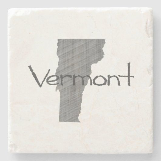 バーモントマップシェイプヴィンテージグレーシャルボード ストーンコースター (正面)
