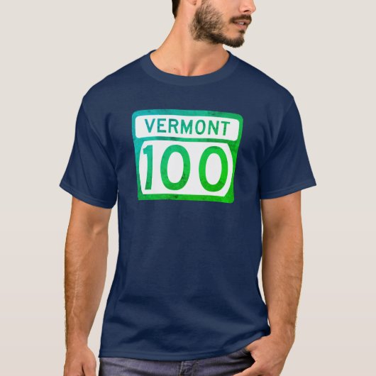 バーモントルート100道路標識（風化）Tシャツ Tシャツ (正面)