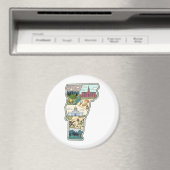 バーモントンキリントンVT州の地図 マグネット (インサイチュ (食洗機))